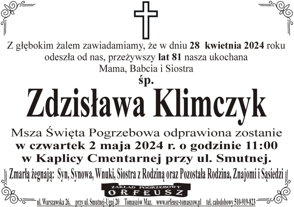 Read more about the article śp. Zdzisława Klimczyk