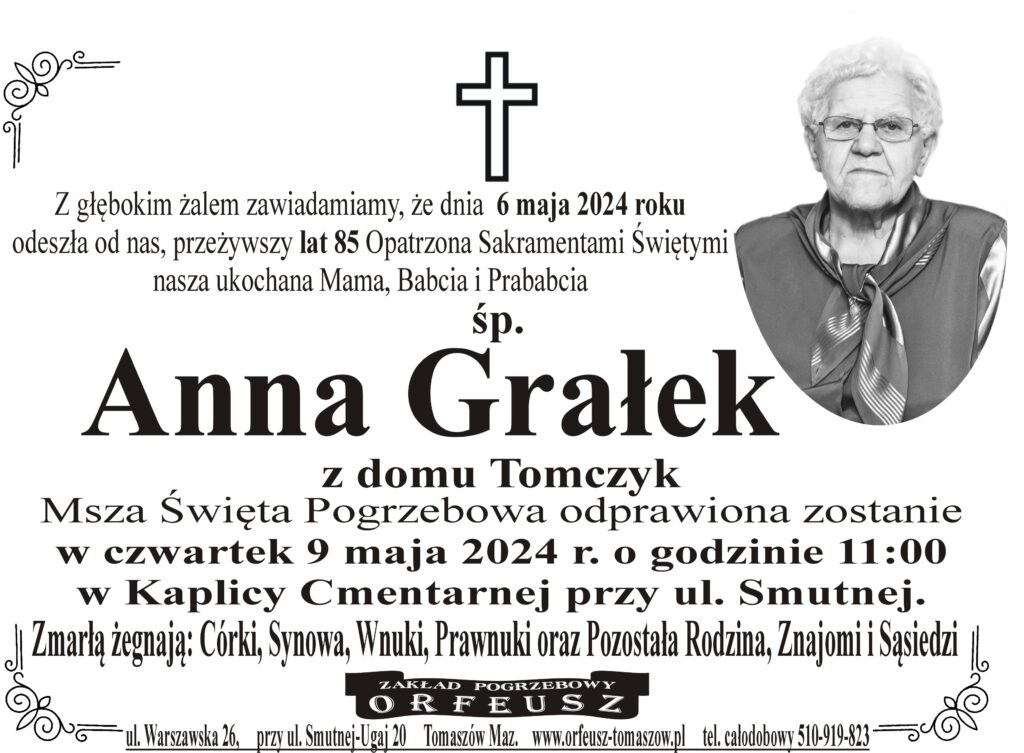 Read more about the article śp. Anna Grałek