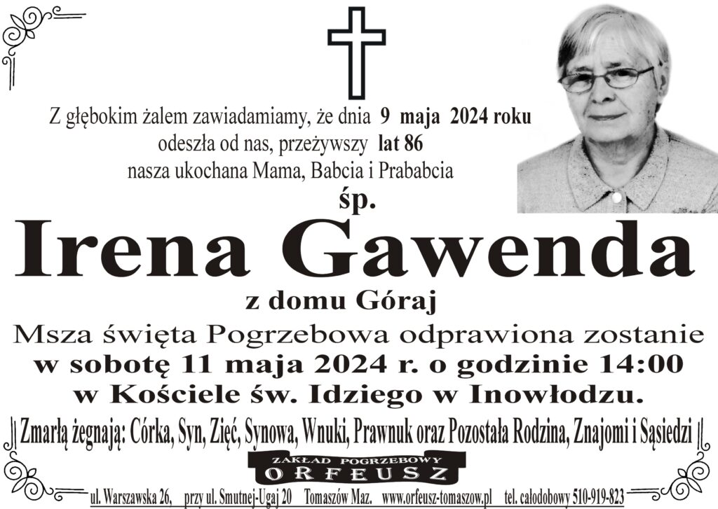 Read more about the article śp. Irena Gawenda