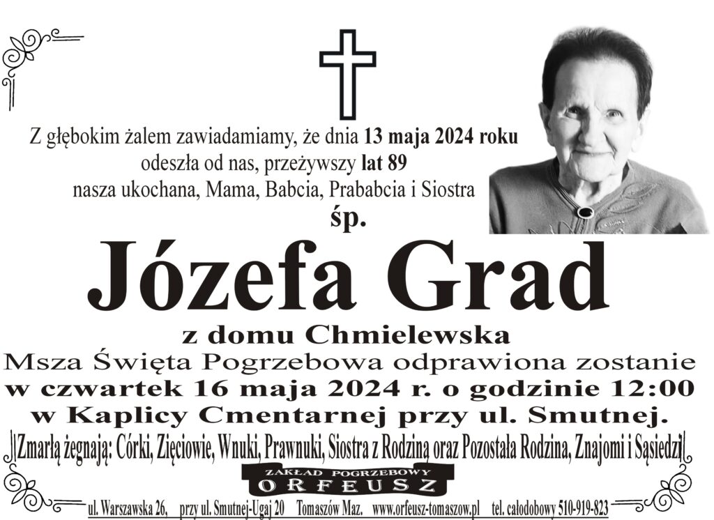 Read more about the article śp. Józefa Grad