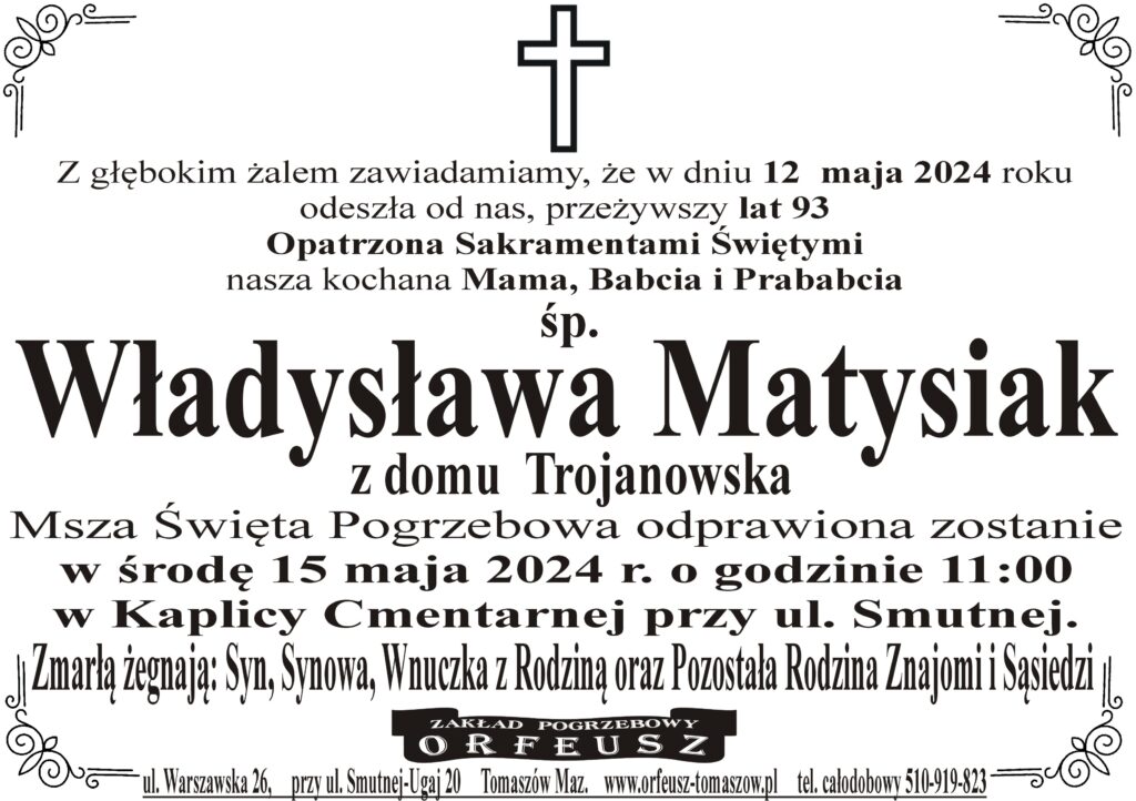 Read more about the article śp. Władysława Matysiak