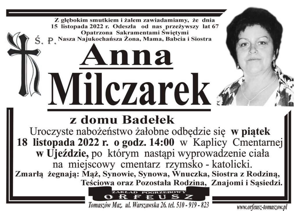 Read more about the article Ś.P. Anna Milczarek