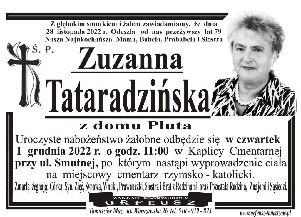 Read more about the article śp. Zuzanna Tataradzińska