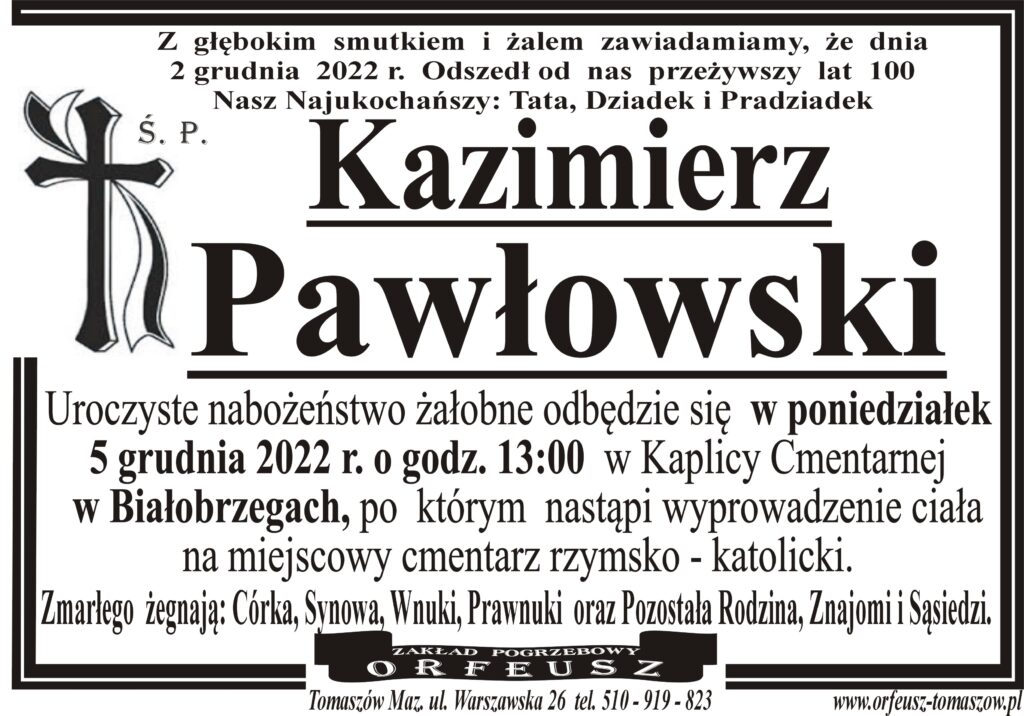 Read more about the article śp. Kazimerz Pawłowski