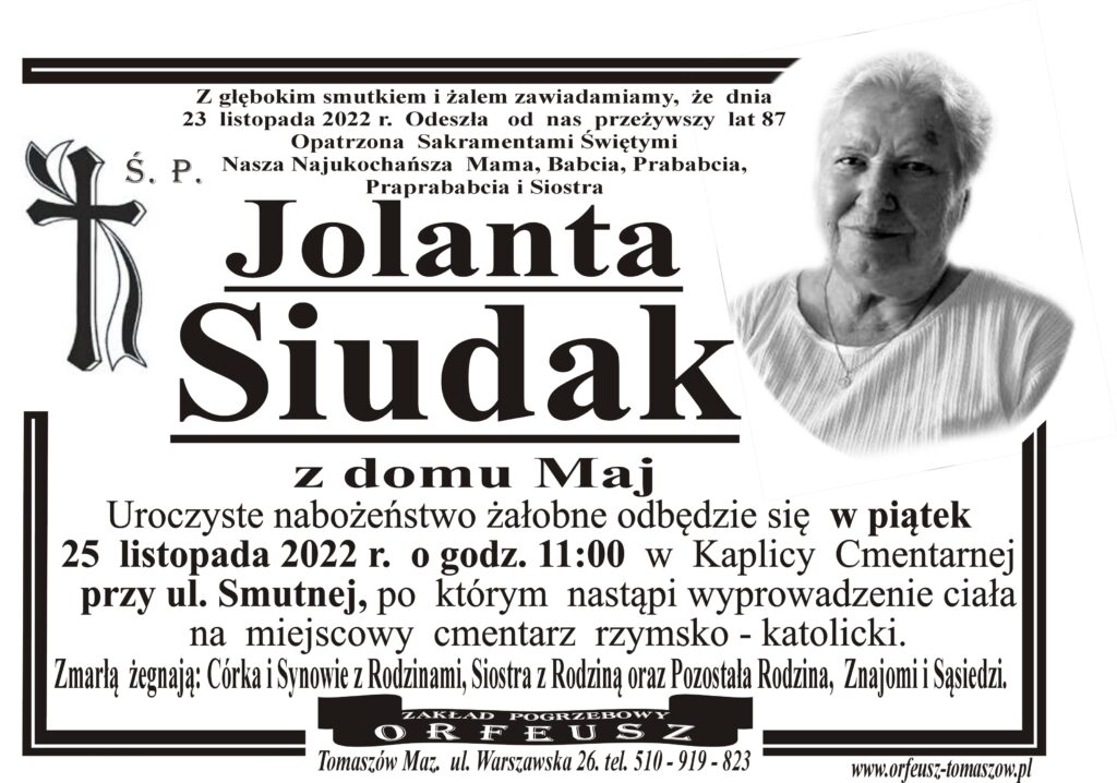 Read more about the article śp. Jolanta Siudak