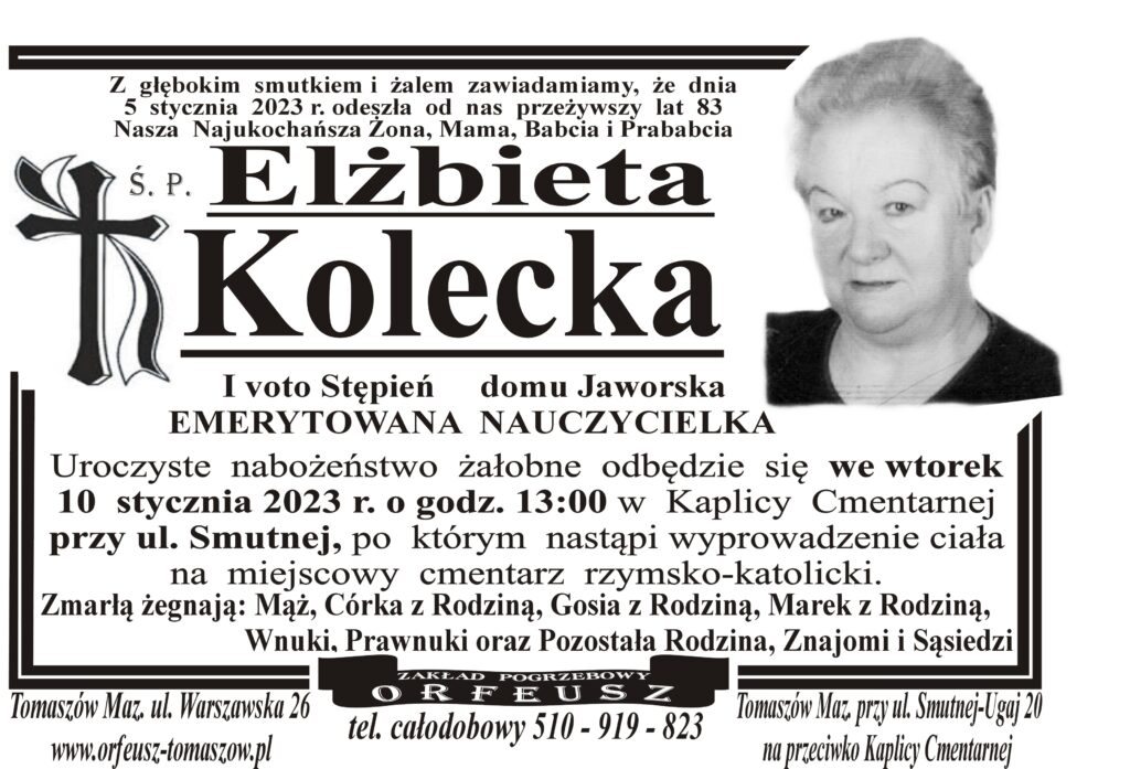 Read more about the article śp. Elżbieta Kolecka