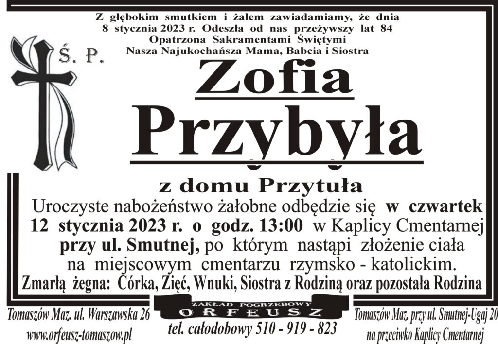 Read more about the article śp. Zofia Przybyła