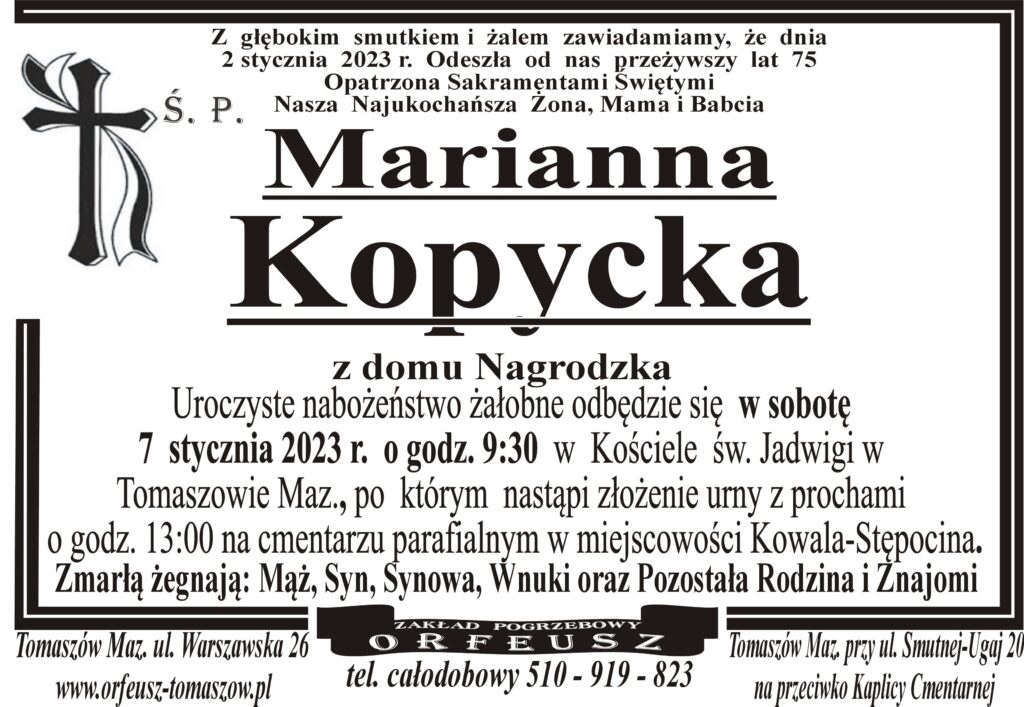 Read more about the article śp Marianna Kopycka