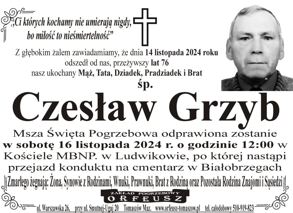 Read more about the article śp. Czesław Grzyb